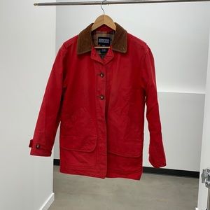 Vintage Lands End - red barn coat - sz SM